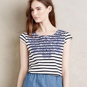 NWT Anthropologie Lace Collar Top Size Small